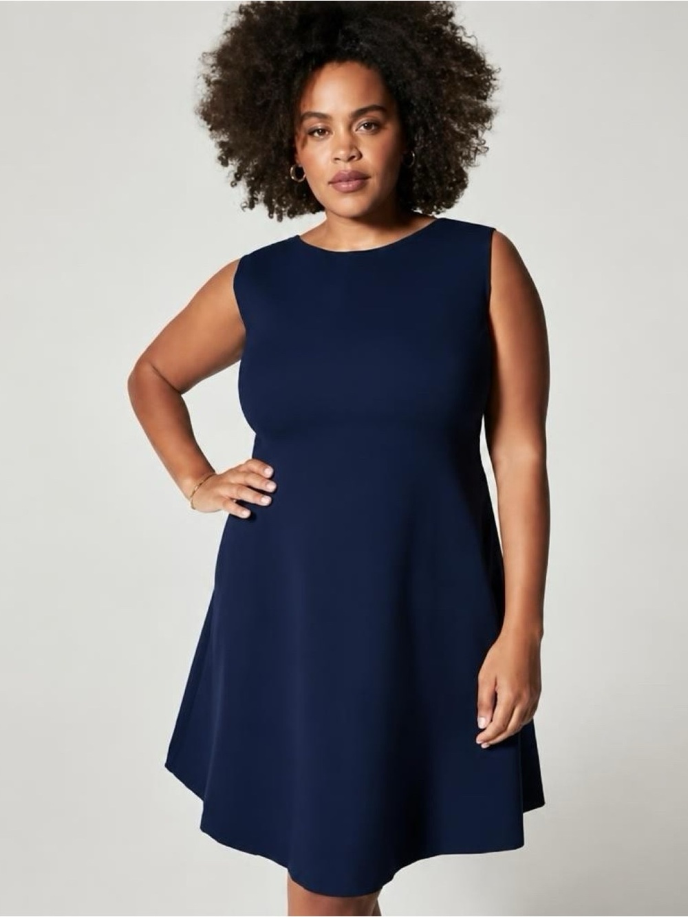 NWT Spanx Perfect Fit and Flare Sleeveless Navy Dress